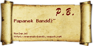 Papanek Bandó névjegykártya